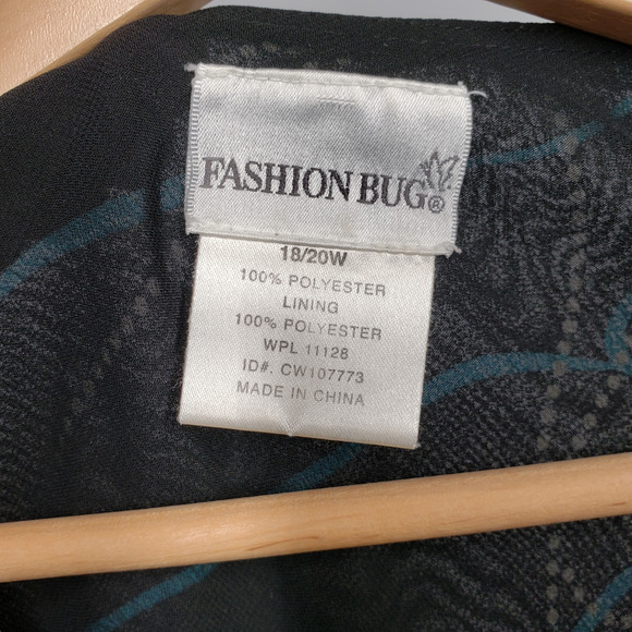 Fashion Bug Top Womens 18/20W Black Y2k Sleeveless Sheer Faux Wrap Bow Flowy - Picture 3 of 16